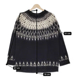 LAD MUSICIAN 2214-042 CREW NECK PULLOVER KNIT NORDIC 44 セーター ニット ブラック ホワイト メンズ ラッドミュージシャン【中古】5-0117T♪