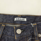 AURALEE HARD TWIST DENIM WIDE PANTS INDIGO 定価29700円 A00P03DM サイズ32 デニムパンツ ネイビー メンズ オーラリー【中古】5-0208G♪