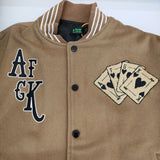 A FEW GOOD KIDS AFGK アフューグッドキッズ 新品 ダイス トランプ サイズXL 定価37180円 スタジャン ベージュ メンズ【中古】5-0128T♪