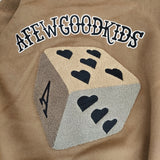 A FEW GOOD KIDS AFGK アフューグッドキッズ 新品 ダイス トランプ サイズXL 定価37180円 スタジャン ベージュ メンズ【中古】5-0128T♪