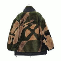 Sacai KAWS Jacquard Faux Fur Reversible Blouson 21-02559M サイズ3 2way ブルゾン カーキ ベージュ メンズ サカイ【中古】5-0131T♪