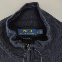 RALPH LAUREN ハーフジップ サイズL 鹿の子 カットソー ネイビー メンズ ラルフローレン【中古】5-0208M♪