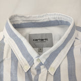 Carhartt I033027 L/S Dillion Shirt サイズS 定価17600円 WIP 長袖シャツ ホワイト ライトブルー メンズ カーハート【中古】5-0208M♪