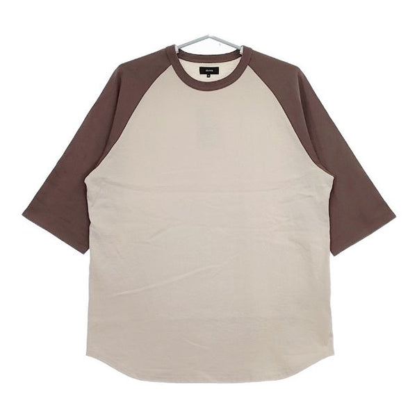 BEAMS ルーズ ベースボール Tシャツ ラグランT 七分袖 カットソー ベージュ メンズ ビームス【中古】5-0519S∞