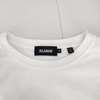 XLARGE バックプリント 刺繍 101203011055 サイズM 長袖Ｔシャツ カットソー ロンＴ ホワイト メンズ エクストララージ【中古】5-0208M♪