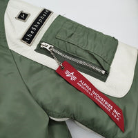 the Shepherd UNDERCOVER ALPHA FRAGMENT DESIGN 袖レザーMA-1 ジャケット 16AW カーキ メンズ ザシェパードアンダーカバー【中古】5-0128T♪