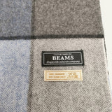 BEAMS カシミヤ チェック ストール マフラー ミズイロ ブラック メンズ ビームス【中古】5-1125T◎