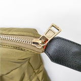 CELINE PADDED BAG パデッドバッグ レザー ナイロン 中綿 ボストンバッグ カーキ メンズ セリーヌ【中古】5-0301G◎