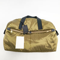 CELINE PADDED BAG パデッドバッグ レザー ナイロン 中綿 ボストンバッグ カーキ メンズ セリーヌ【中古】5-0301G◎