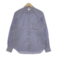 UNITED ARROWS フィンクス コットン ストライプ レギュラーカラー 長袖シャツ ホワイト ブルー メンズ ユナイテッドアローズ【中古】5-0308M∞