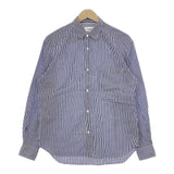 UNITED ARROWS フィンクス コットン ストライプ レギュラーカラー 長袖シャツ ホワイト ブルー メンズ ユナイテッドアローズ【中古】5-0308M∞