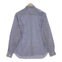 UNITED ARROWS フィンクス コットン ストライプ レギュラーカラー 長袖シャツ ホワイト ブルー メンズ ユナイテッドアローズ【中古】5-0308M∞