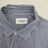UNITED ARROWS フィンクス コットン ストライプ レギュラーカラー 長袖シャツ ホワイト ブルー メンズ ユナイテッドアローズ【中古】5-0308M∞