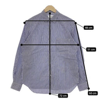 UNITED ARROWS フィンクス コットン ストライプ レギュラーカラー 長袖シャツ ホワイト ブルー メンズ ユナイテッドアローズ【中古】5-0308M∞
