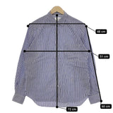 UNITED ARROWS フィンクス コットン ストライプ レギュラーカラー 長袖シャツ ホワイト ブルー メンズ ユナイテッドアローズ【中古】5-0308M∞