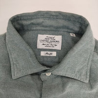 UNITED ARROWS UAB コットンフラノシャツ 起毛 長袖シャツ グリーン メンズ ユナイテッドアローズ【中古】5-0308M∞