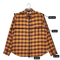 INDIVIDUALIZED SHIRTS フランネルチェック 長袖シャツ オレンジ メンズ インディビジュアライズドシャツ【中古】5-0428T∞