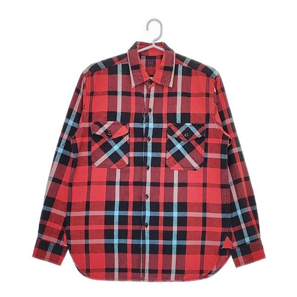 ISSEY MIYAKE/Lee ME41FJ158 フランネルチェック 長袖シャツ レッド メンズ イッセイミヤケ/リー【中古】5-0428T∞