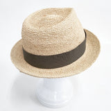 Sashiki ラフィアハット 定価25300円 帽子 ハット ベージュ グレー メンズ サシキ【中古】5-0726M◎