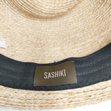 Sashiki ラフィアハット 定価25300円 帽子 ハット ベージュ グレー メンズ サシキ【中古】5-0726M◎