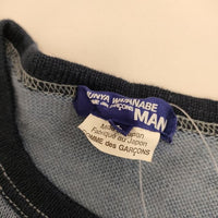 COMME des GARCONS JUNYA WATANABE MAN 異素材 パッチワーク リネンニット 半袖Ｔシャツ カットソー AD2015 ブルー メンズ コムデギャルソンジュンヤワタナベマン【中古】5-0519S∞