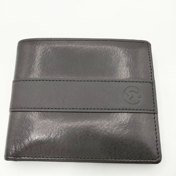 mila schon レザー 牛革 二つ折り財布 ブラック メンズ ミラショーン【中古】5-0510G∞