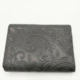 所作 Shosa ショサ cp 2.5ペイズリー 型押し レザー 革 定価22000円 三つ折り財布 ブラック メンズ 所作 Shosa【中古】5-0510G∞