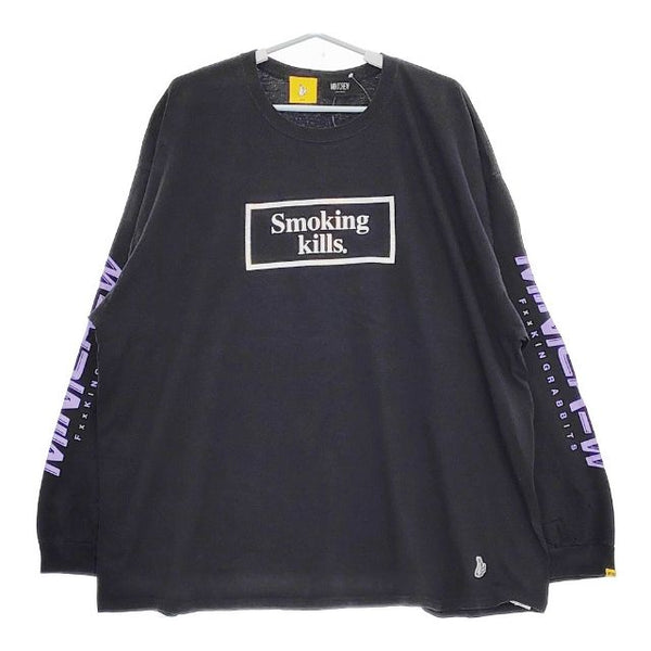 FR2/MINTCREW SMOKING KILLS コットン XL 長袖Ｔシャツ カットソー ロンＴ ブラック メンズ エフアールツー/ミントクルー【中古】5-0409M∞