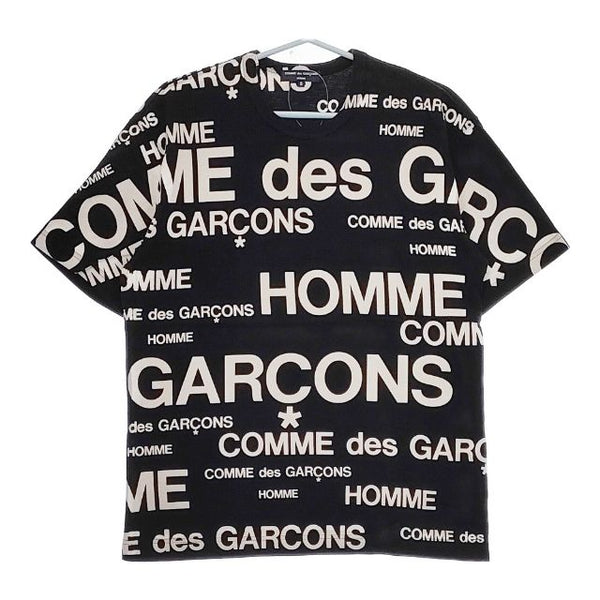 COMME des GARCONS HOMME 総柄 ロゴ HS-T053 半袖Ｔシャツ カットソー AD2006 ブラック ホワイト メンズ コムデギャルソンオム【中古】5-0519S∞