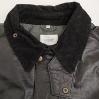 YOUSED LEATHER DRIVERS JACKET サイズ2 リメイク レザージャケット ブルゾン ブラック メンズ ユーズド【中古】5-0920T♪