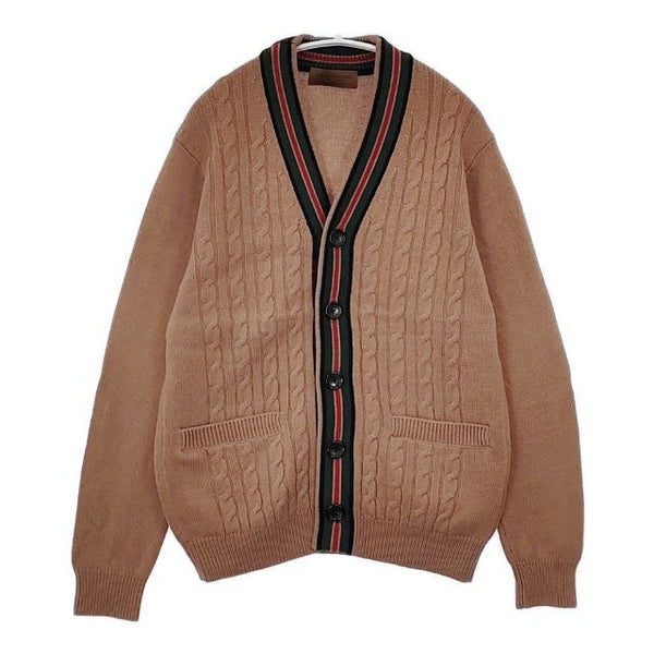 TOMORROWLAND tricot ロイヤルウールカシミヤ Vネックチルデンカーディガン 定価41800円 カーディガン ブラウン系 メンズ トゥモローランド【中古】5-1115T∞