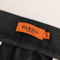 BARENA 1タック コットン TOMORROWLAND センタープレススラックス コットン パンツ ブラック メンズ バレナ【中古】5-0409G∞