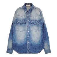 Paul Smith コットン デニム ウエスタンシャツ 長袖シャツ ブルー メンズ ポール・スミス【中古】5-0409M∞