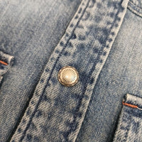 Paul Smith コットン デニム ウエスタンシャツ 長袖シャツ ブルー メンズ ポール・スミス【中古】5-0409M∞