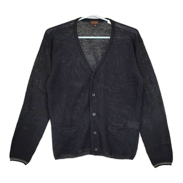 Paul Smith リネンメッシュカーディガン サイズM ニット カーディガン ブラック メンズ ポール・スミス【中古】5-0411M♪