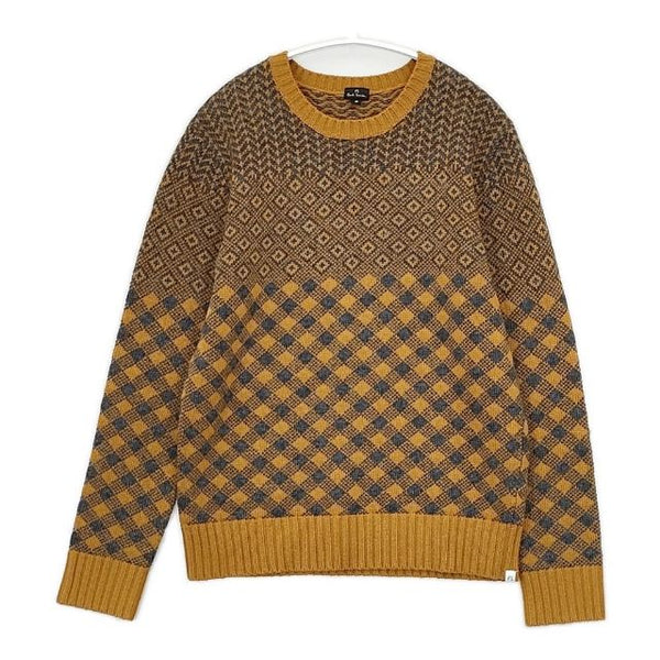 Paul Smith PS ウールカシミヤ セーター ニット イエロー系 グレー メンズ ポール・スミス【中古】5-0927T∞