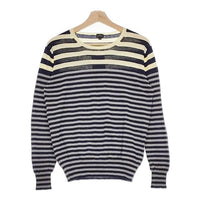 Paul Smith PS コットン ボーダー セーター ニット グレー ネイビー アイボリー メンズ ポール・スミス【中古】5-0409M∞