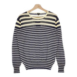 Paul Smith PS コットン ボーダー セーター ニット グレー ネイビー アイボリー メンズ ポール・スミス【中古】5-0409M∞