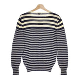 Paul Smith PS コットン ボーダー セーター ニット グレー ネイビー アイボリー メンズ ポール・スミス【中古】5-0409M∞
