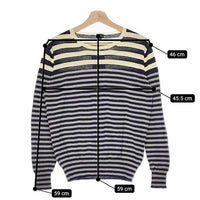 Paul Smith PS コットン ボーダー セーター ニット グレー ネイビー アイボリー メンズ ポール・スミス【中古】5-0409M∞