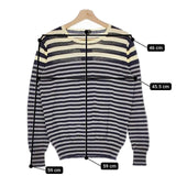 Paul Smith PS コットン ボーダー セーター ニット グレー ネイビー アイボリー メンズ ポール・スミス【中古】5-0409M∞