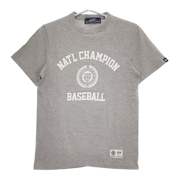 GOODENOUGH IVY NATL CHAMPION BASEBALL 半袖Ｔシャツ カットソー グレー メンズ グッドイナフ【中古】5-0519S∞