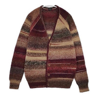 Paul Smith PS ミックス ボーダー カーディガン ワインレッド ベージュ メンズ ポール・スミス【中古】5-0927T∞