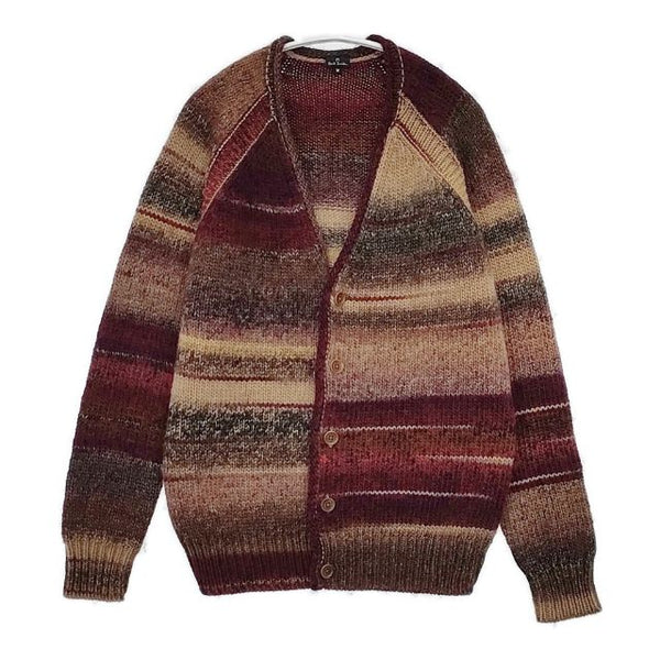 Paul Smith PS ミックス ボーダー カーディガン ワインレッド ベージュ メンズ ポール・スミス【中古】5-0927T∞