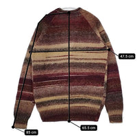 Paul Smith PS ミックス ボーダー カーディガン ワインレッド ベージュ メンズ ポール・スミス【中古】5-0927T∞
