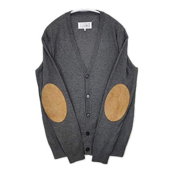 Maison Martin Margiela 14 エルボーパッチ コットンウール ニット カーディガン チャコールグレー メンズ メゾンマルタンマルジェラ【中古】5-1115T∞