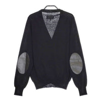 MAISON MARGIELA 14 レザーエルボーパッチ コットン カーディガン ブラック メンズ メゾンマルジェラ【中古】5-0406M∞
