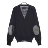 MAISON MARGIELA 14 レザーエルボーパッチ コットン カーディガン ブラック メンズ メゾンマルジェラ【中古】5-0406M∞