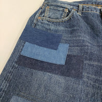 BEAMS/or Slow ビームス別注 Monroe Pants パッチワーク ジーンズ サイズ5/XXL デニムパンツ ブルー メンズ ビームス/オアスロウ【中古】5-0408G♪