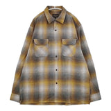 PENDLETON/BILL WALL LEATHER 別注 オープンカラーシャツ 定価20900円 コットンシャギーチェック 長袖シャツ 23AW グレー メンズ ペンドルトン/ビルウォールレザー【中古】5-1115T∞